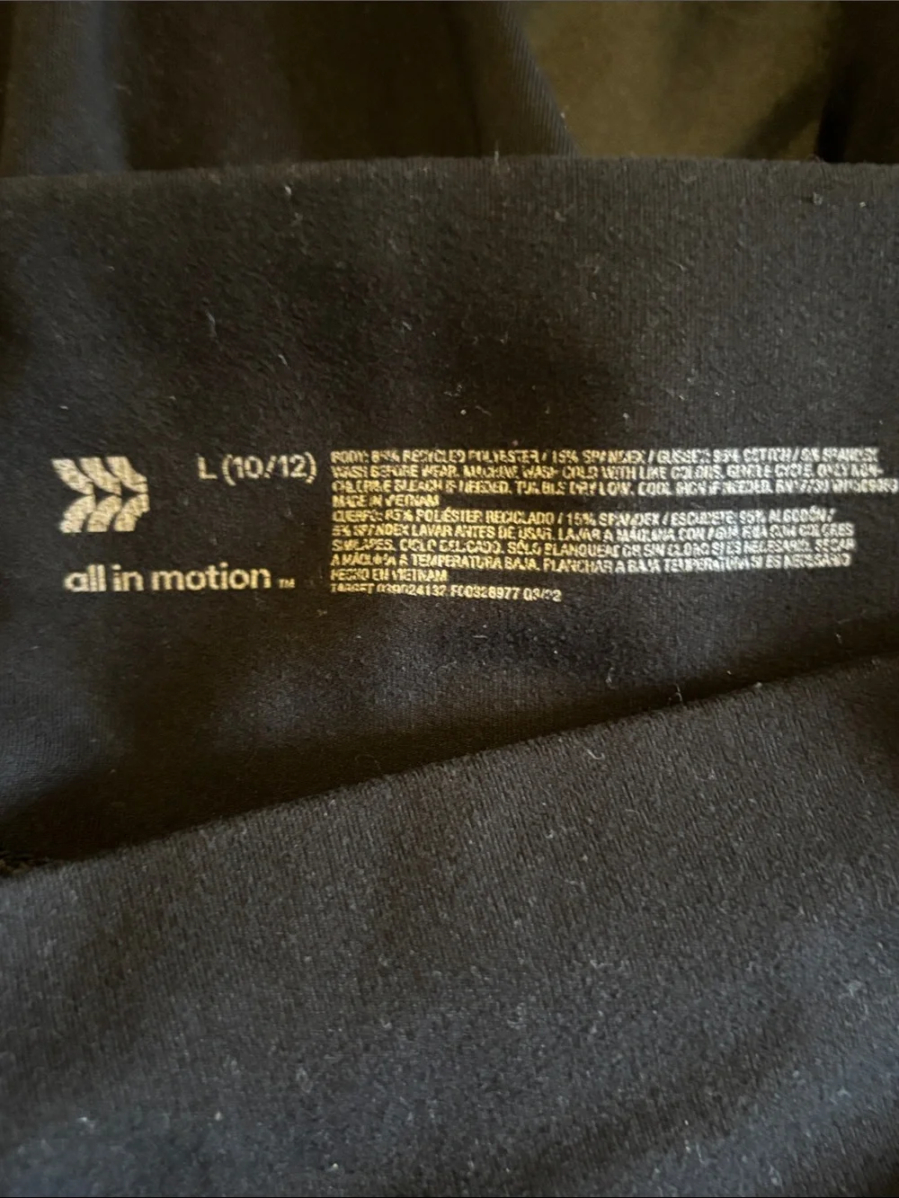 All In Motion Black High-Waist Active Leggings With Pockets, Size L